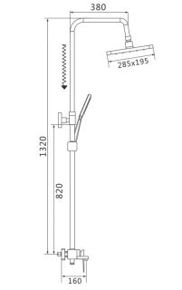 Душевая стойка Shevanik S8936 хром